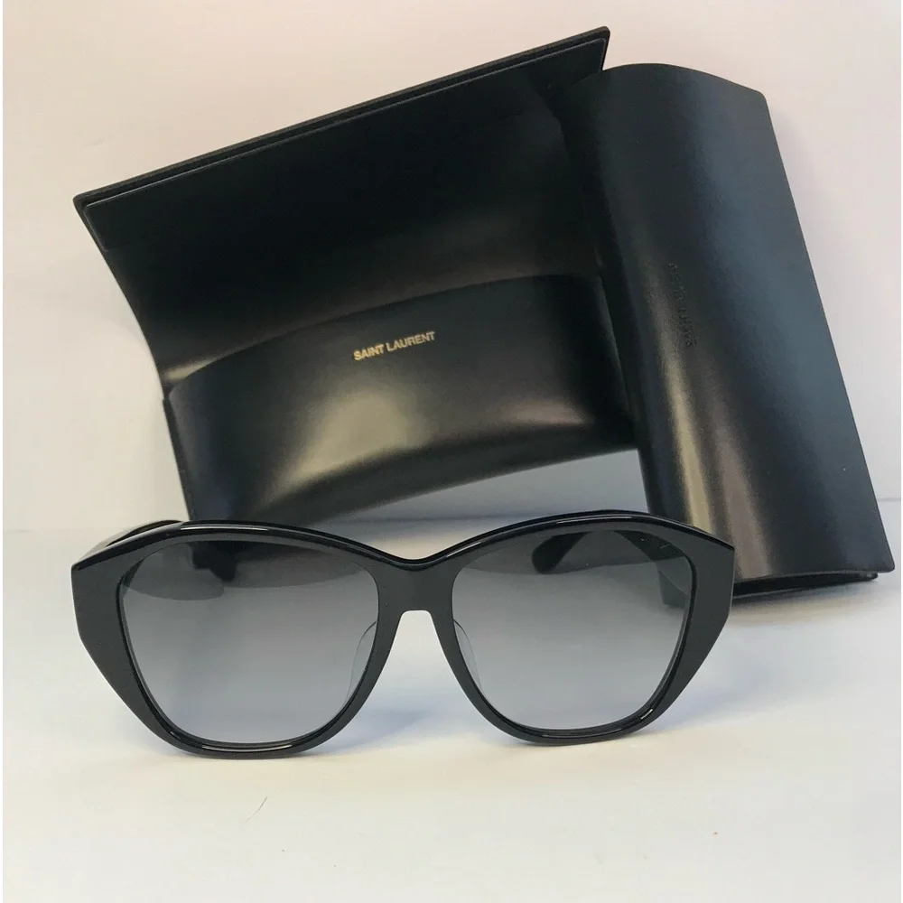 💯 - New Authentic SAINT LAURENT SLM8/F Sunglasses Black - Picture 3 of 11